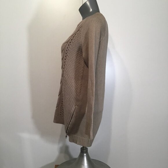 Cabin Fever Cable Knit Crew Neck Sweater with Zipper Accents Size M - Picture 5 of 11